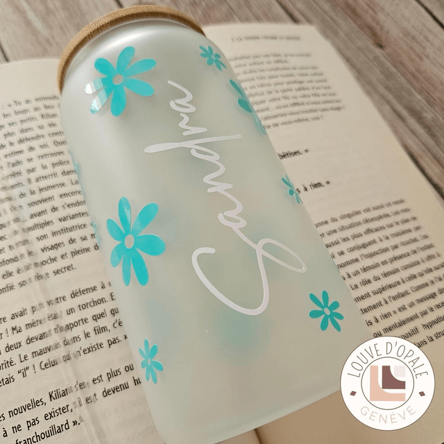 Verre custom - Fleurs (mat)