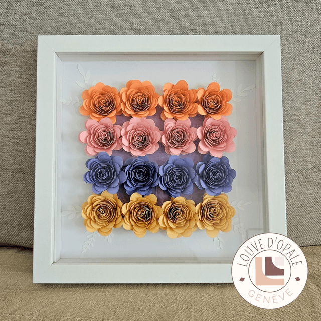 Cadre fleuri - Pastel Square 