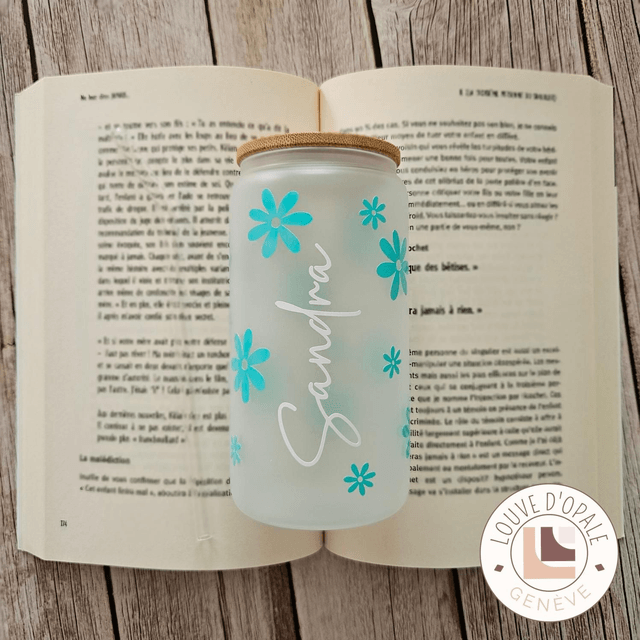 Verre custom - Fleurs (mat)
